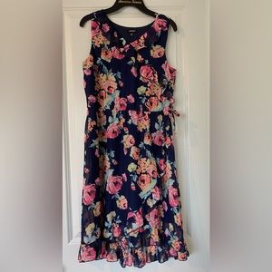 EUC Zunie Girls Blue Floral dress size: 16